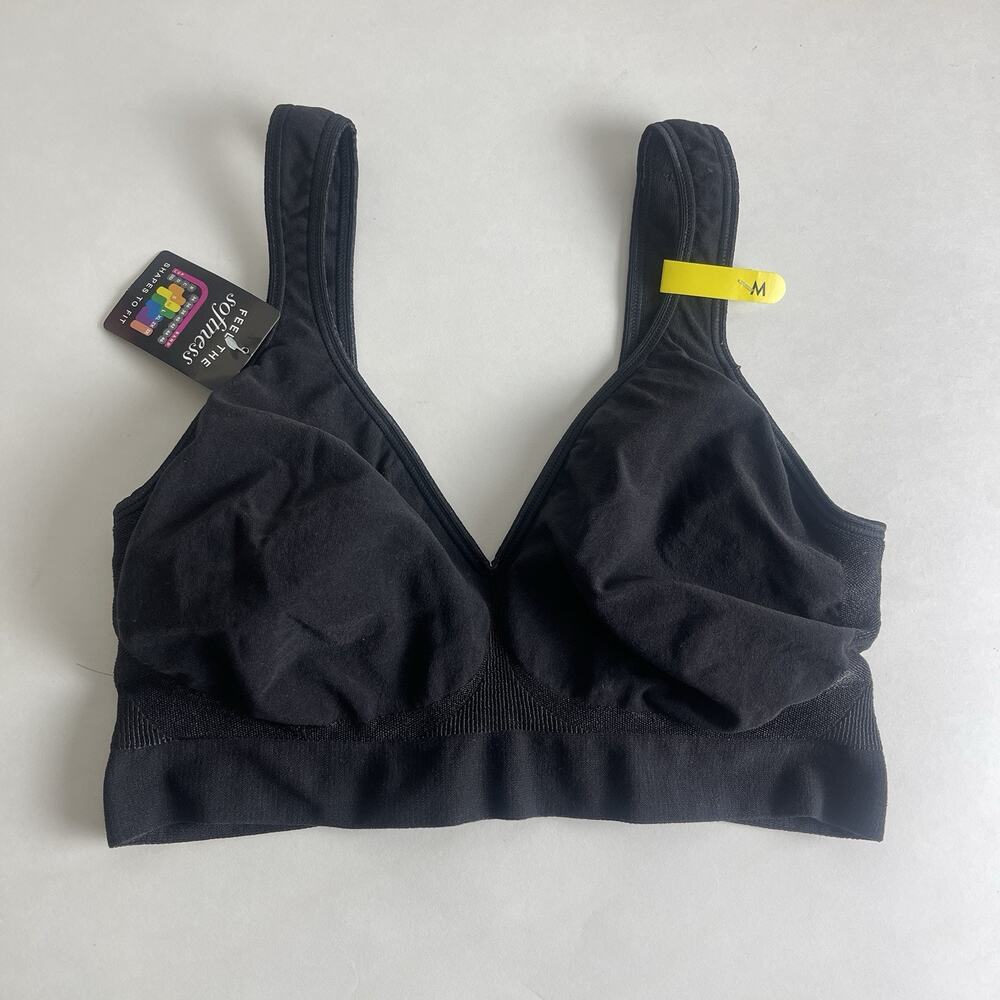 Hanes Feel The Softness Wirefree Sport Bra Shapes To Fit‎ Black Size Medium